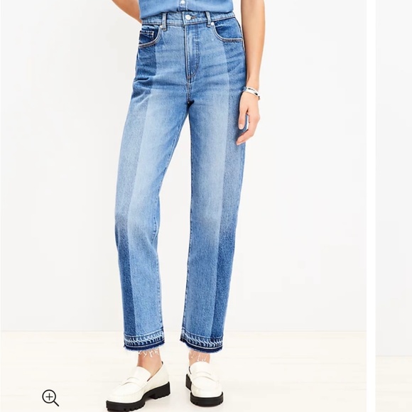 LOFT Denim - NWT LOFT Striped Straight Leg Jeans